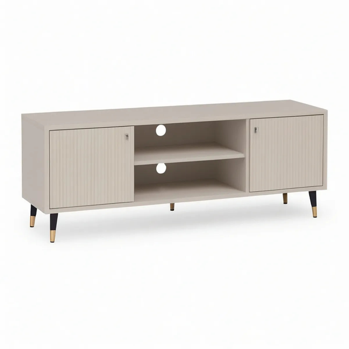 Móvel para TV em MDF Bege com 2 Portas e 2 Prateleiras, 160 x 40 x 60 cm