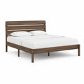 Cama de Casal em Madeira Maciça de Pinho Castanho Nogueira para Colchão 160 x 200 cm