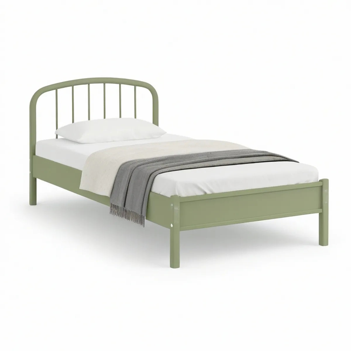 Estrutura de Cama Individual em Aço Verde para Colchão 90 x 190 cm
