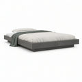 Estrutura de Cama de Casal Plataforma 160 x 200 cm em MDF Cinzento-Antracite