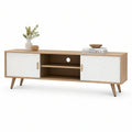 Móvel de TV em MDF Branco e Carvalho Natural, 180 x 40 x 50 cm